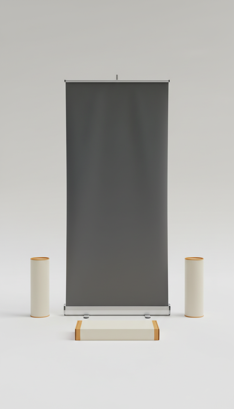 Retractable banner stand kit with carry case